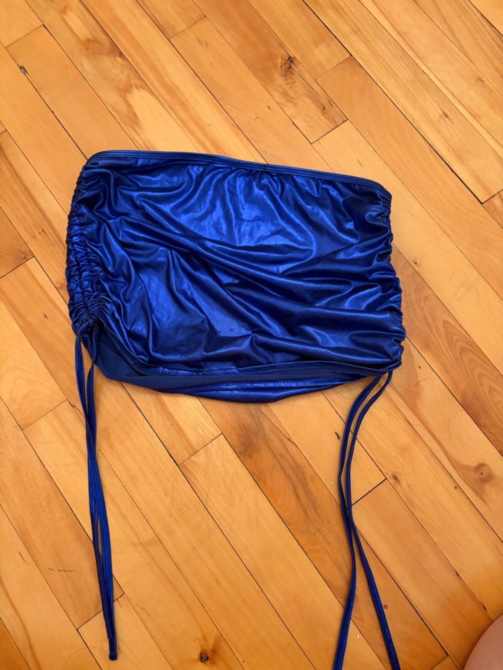 Electric Blue Ruched Satin miniskirt